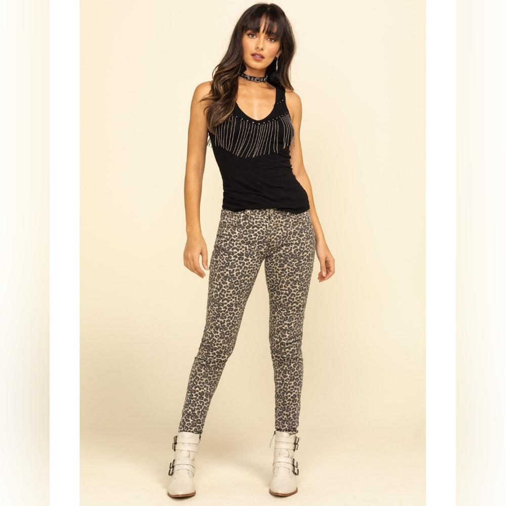 Anna & Ava Black/Grey Leopard Print XLarge Leggings